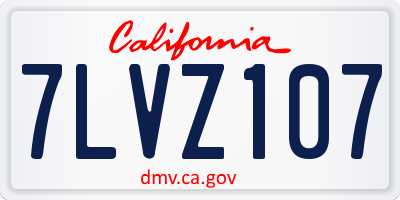 CA license plate 7LVZ107