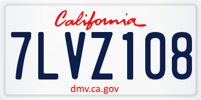 CA license plate 7LVZ108