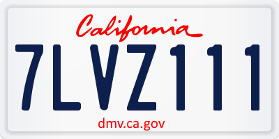 CA license plate 7LVZ111