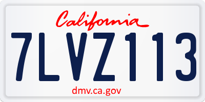 CA license plate 7LVZ113