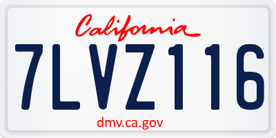CA license plate 7LVZ116