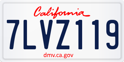 CA license plate 7LVZ119