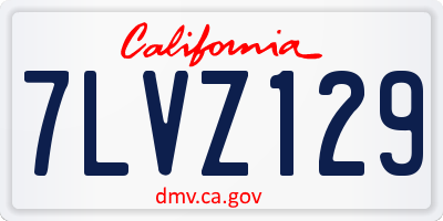 CA license plate 7LVZ129
