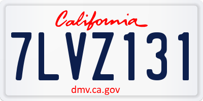 CA license plate 7LVZ131