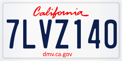 CA license plate 7LVZ140
