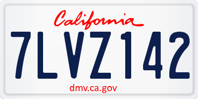 CA license plate 7LVZ142