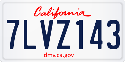 CA license plate 7LVZ143
