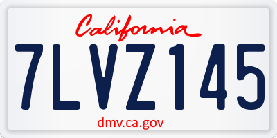 CA license plate 7LVZ145