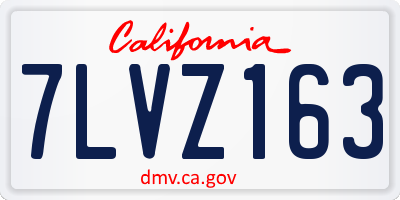 CA license plate 7LVZ163