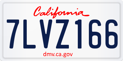 CA license plate 7LVZ166