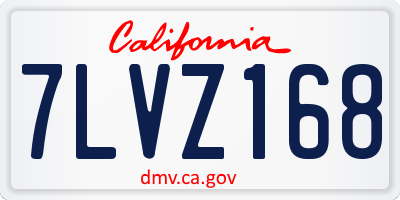 CA license plate 7LVZ168