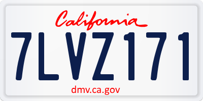 CA license plate 7LVZ171
