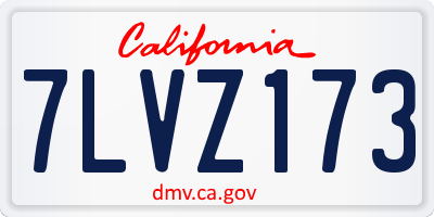 CA license plate 7LVZ173
