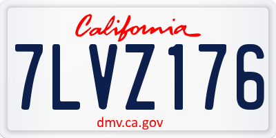 CA license plate 7LVZ176