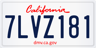 CA license plate 7LVZ181