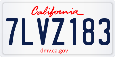 CA license plate 7LVZ183