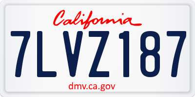 CA license plate 7LVZ187