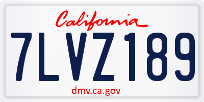 CA license plate 7LVZ189