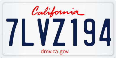 CA license plate 7LVZ194
