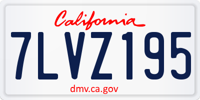 CA license plate 7LVZ195