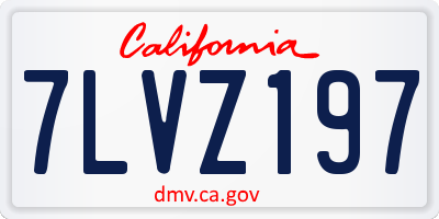 CA license plate 7LVZ197