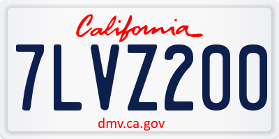 CA license plate 7LVZ200