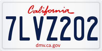CA license plate 7LVZ202