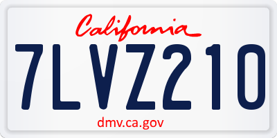 CA license plate 7LVZ210