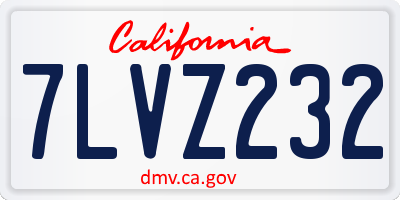 CA license plate 7LVZ232
