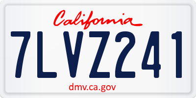 CA license plate 7LVZ241