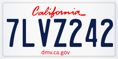 CA license plate 7LVZ242