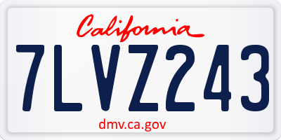 CA license plate 7LVZ243