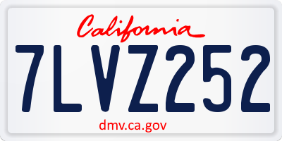 CA license plate 7LVZ252