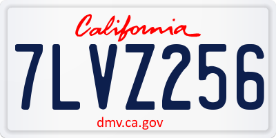 CA license plate 7LVZ256