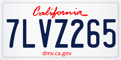 CA license plate 7LVZ265