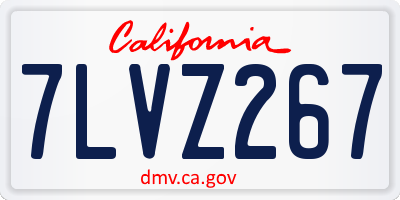 CA license plate 7LVZ267