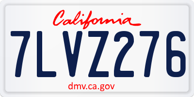 CA license plate 7LVZ276