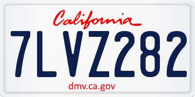 CA license plate 7LVZ282