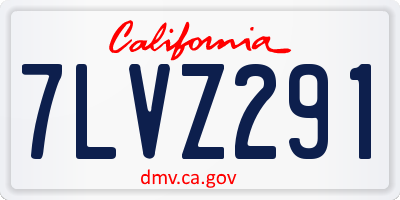 CA license plate 7LVZ291