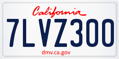 CA license plate 7LVZ300