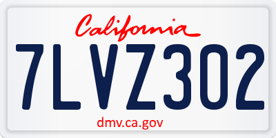 CA license plate 7LVZ302