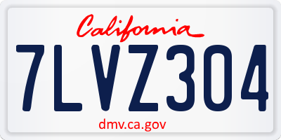 CA license plate 7LVZ304