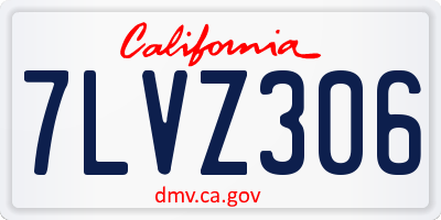 CA license plate 7LVZ306