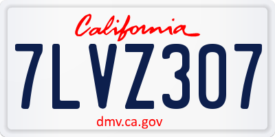 CA license plate 7LVZ307