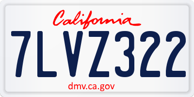 CA license plate 7LVZ322