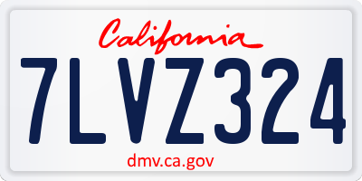 CA license plate 7LVZ324