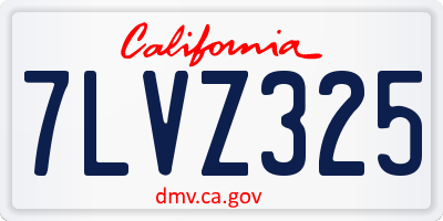 CA license plate 7LVZ325