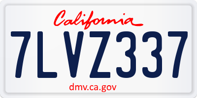 CA license plate 7LVZ337