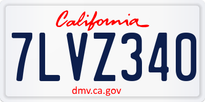 CA license plate 7LVZ340