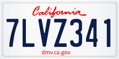 CA license plate 7LVZ341